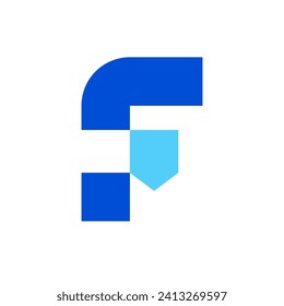 Letter F shield modern abstract logo