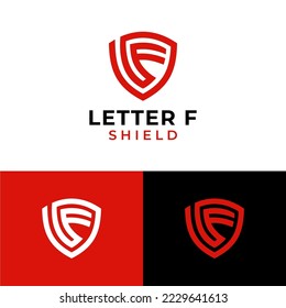 Diseño del logotipo de seguridad de protección de la letra F Shield