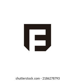 Letter F shield, square geometric symbol simple logo vector