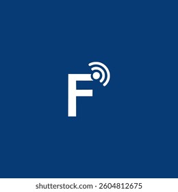 letter F with signal communication logo vector illustration template design