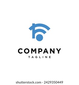 Letter F Signal logo icon vector template.eps