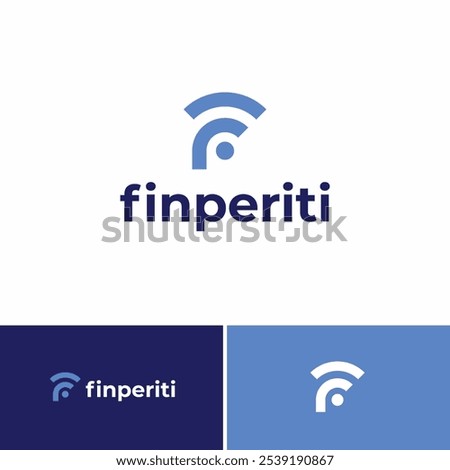 letter f signal network logo design