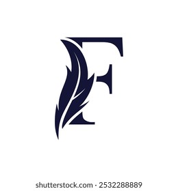 Letra F com design de logotipo de assinatura conceito exclusivo Premium Vetor