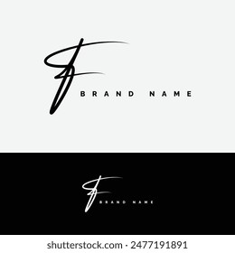 Letter F Signature Logo - Initial Alphabet for F - Handwritten F Logo