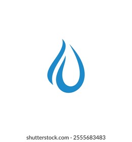 letter f simple curves geometric blue water logo vector 