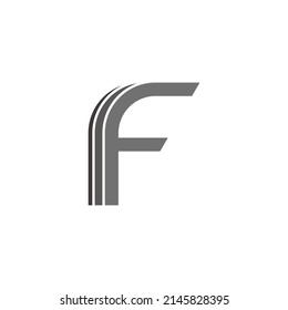 letter f simple geometric motion design logo vector