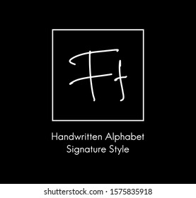 Letter F Simple Handwritten Cursive Signature Alphabet
