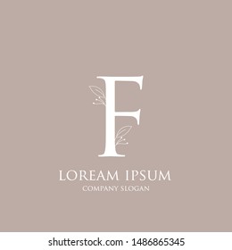 Letter F Simple and minimal botanical logo. Creative Vector logo.