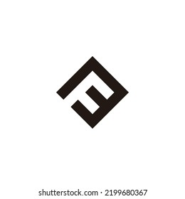 Letter F simple, square geometric symbol simple logo vector