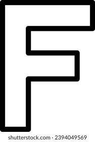 Letra F icono de línea de vector único