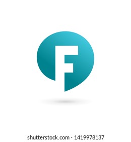 Letter F speech bubble logo icon design template elements
