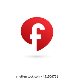 Letter F speech bubble logo icon design template elements