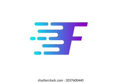 Letter F Speed Line Logo Concept. Fast Motion Icon Vector Illustration