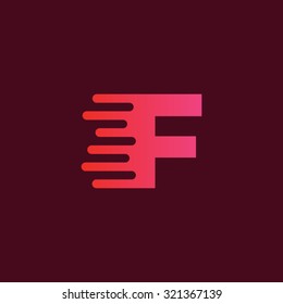 Letter F Speed Lines Vector