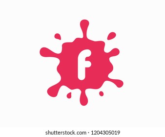 Letter F splash initial logo