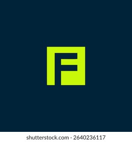 letter F square creative agency company logo vector illustration template design