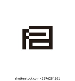 Letter F and a square geometric symbol simple logo vector