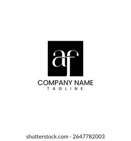 letter a and letter f with square modern logo designs