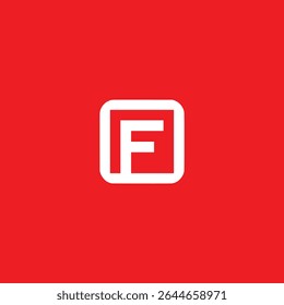 letter F square rectangle business company logo vector illustration template design