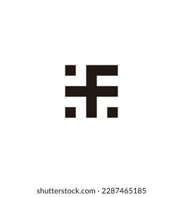 Letter f squares geometric symbol simple logo vector
