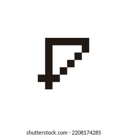 Letter f stairs geometric symbol simple logo vector