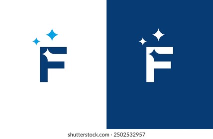 Letter F star or F cleaning or F shining logo concept vector icon