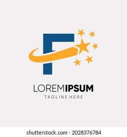 Letter F Star Logo Design Vector Icon Graphic Illustration 