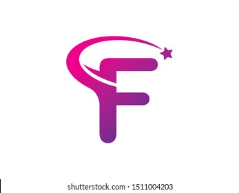 Letter F star logo or symbol template design