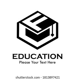 Letter f with student hat. suitable for university, school, education, student, web, brand, symbol, college,graduate,literature, course, identity, etc