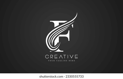 Logo De Letra F Swoosh Con Líneas De Curva Creativa Ilustración Del Vector De Icono Swoosh.