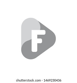 letter f symbol triangle negative space logo vector