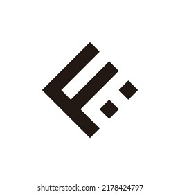 Buchstaben F und t Quadrat, einfaches Symbol mit Punkt-Geometrie, Vektorgrafik