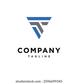 Letter F T triangle Monogram Logo Icon Vector