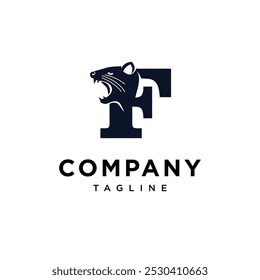 Letra F Tasmanian Devil logotipo ícone vetor