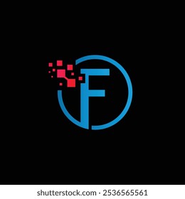 letra F tech logo Plantilla de diseño, F tech logo, F Vector de tecnología