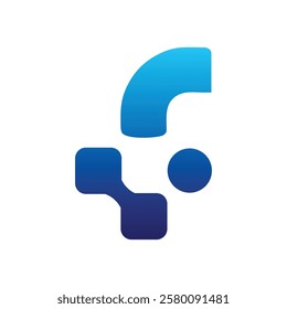 Letter F tech logo design vector