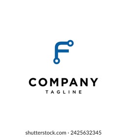 Letter F tech logo icon vector template.eps