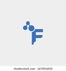 Diseño de plantilla de logotipo de la carta F Tech en ilustración vectorial 