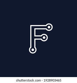 Letter f for technology logo design