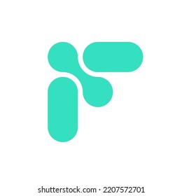 Letter F technology logo design template