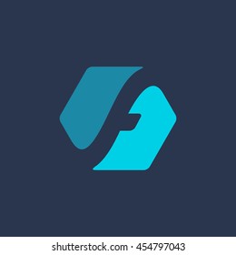 Letter F technology logo icon design template elements