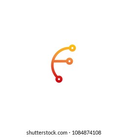 letter f technology logo template 