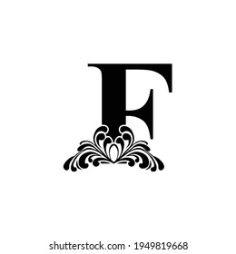  Letter F template logo  letter . Monogram alphabet . Beautiful royal initials letter.	