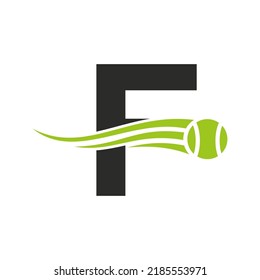 Letter F Tennis Club Logo Design Template. Tennis Sport Academy, Club Logo