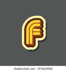 Letter F text effect design vector