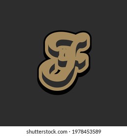 letter F text effect design vector