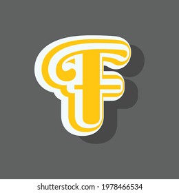 letter F text effect design vector
