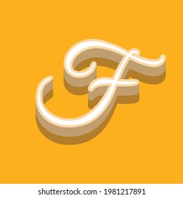 letter F text effect design vector, Can be used for Logo.