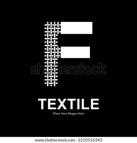 Letter F textile pattern and sewing logo vector design. Suitable for business, textile fabric, initial name, fashion, and knitting