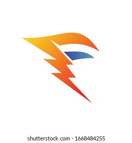Letter F Thunder Logo Design Stock Vector (Royalty Free) 1668484255 ...